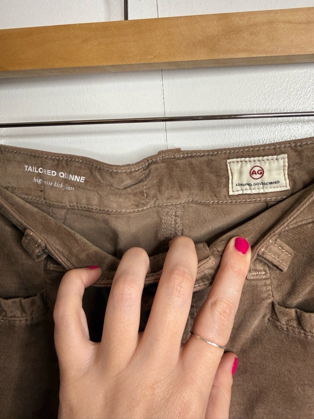 Adriano Goldschmeid AG Brown Corduroy Flared Pants Tailored Quinne 26 NWT $216 - Picture 4 of 12
